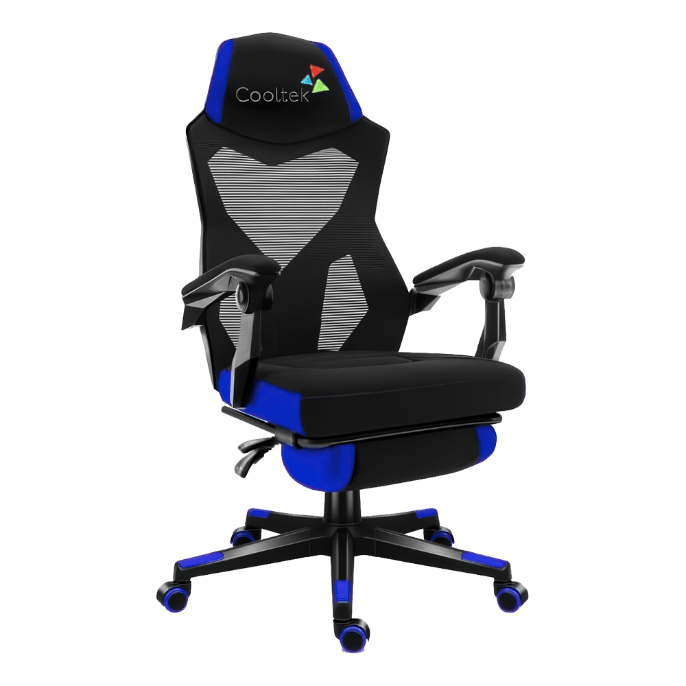 COOLTEK Chaise Gamer Mesh Repose-pied Bleu disponible au Maroc chez Smart Living
