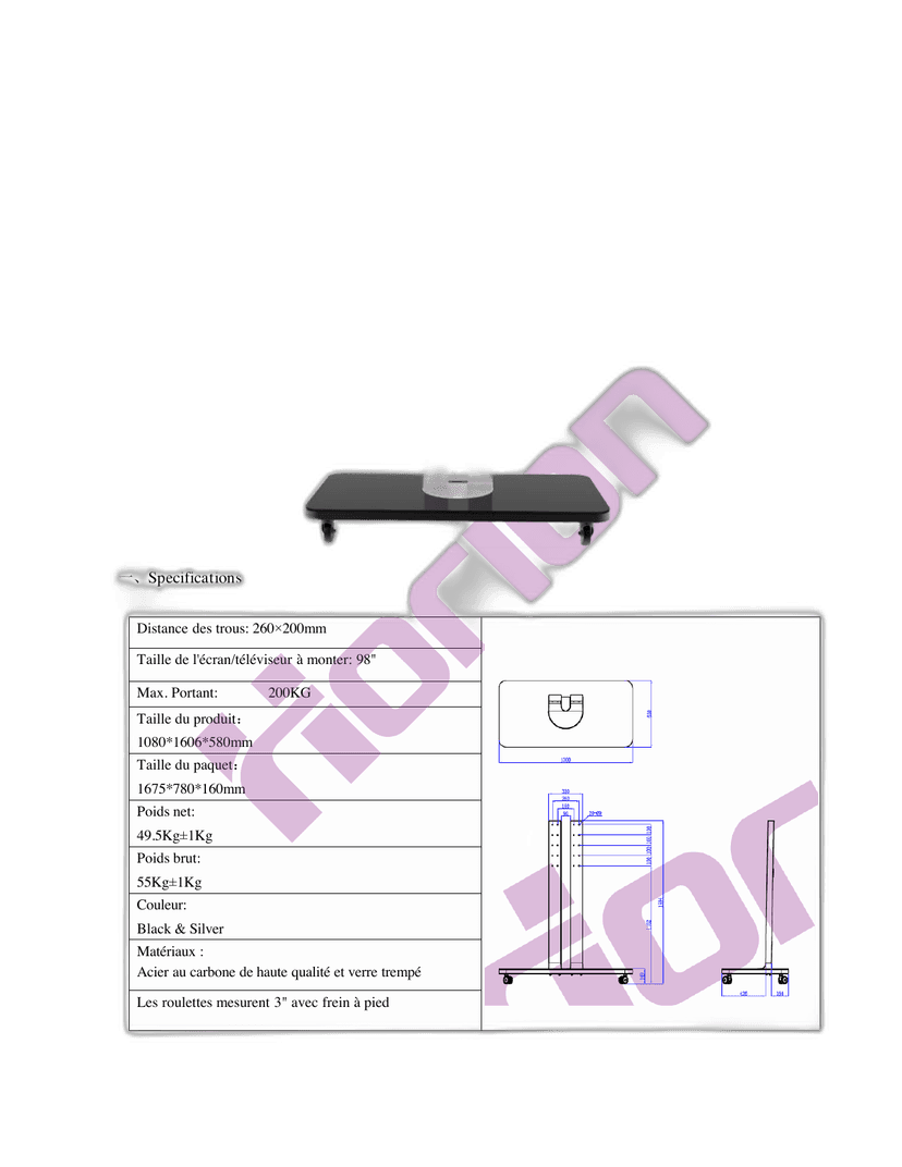 Horion HK90 — Support mobile 86"-98"