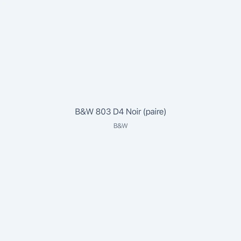 B&W 803 D4 Noir (paire)